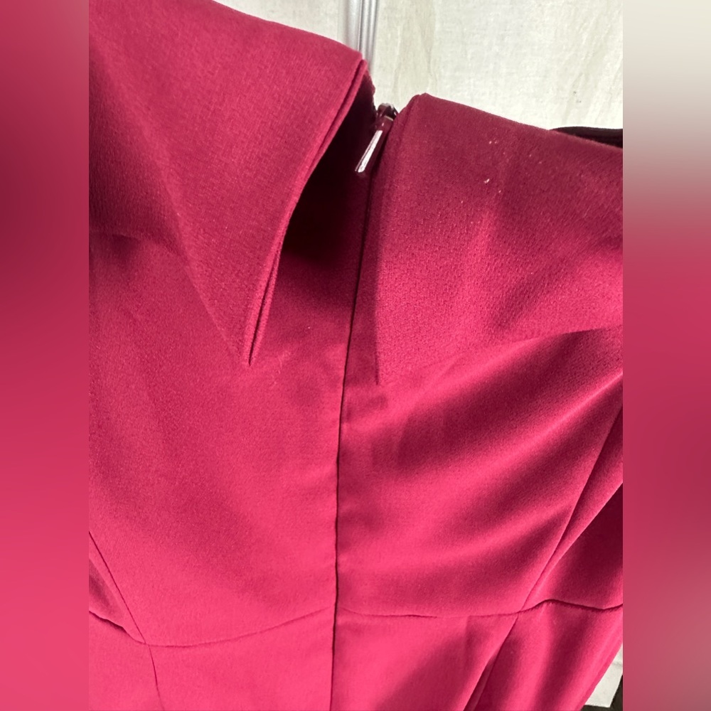 Dessy Collection Burgundy Off-The-Shoulder Notch Trumpet Gown Size 12 NWT - Picture 15 of 17